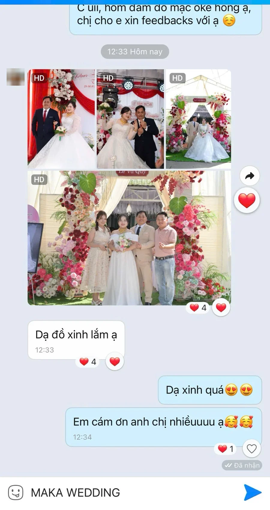 Khách phản hồi